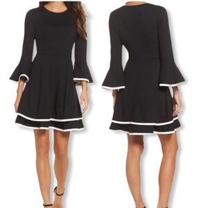 Eliza J Fit and Flare Bell Sleeve Dress size